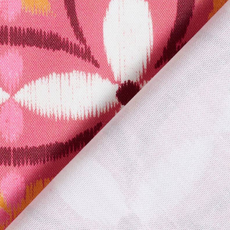 Dekorationsstof Canvas broderi-look stort – pink/elfenben,  image number 4