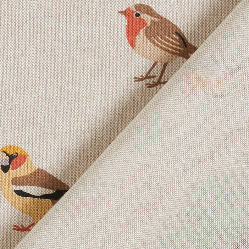 Dekorationsstof Halvpanama små havefugle – natur,  image number 4