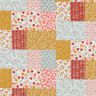 Bomuldsstof Cretonne patchwork-look – hvid/laksefarvet,  thumbnail number 1