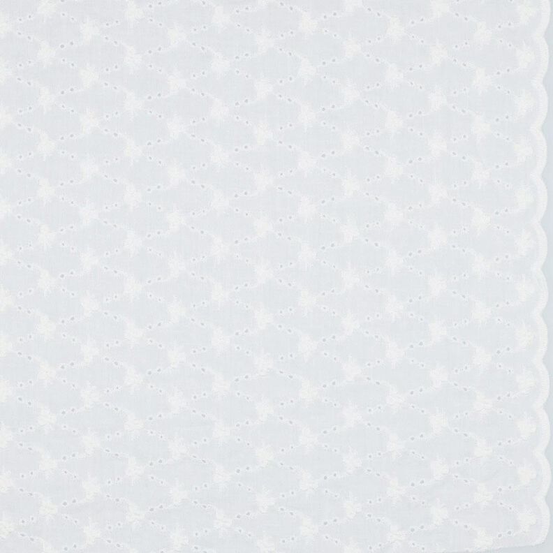 Bomuldsstof Hulbroderi Blomsterromber| Poppy Fabrics &ndash; hvid,  image number 1