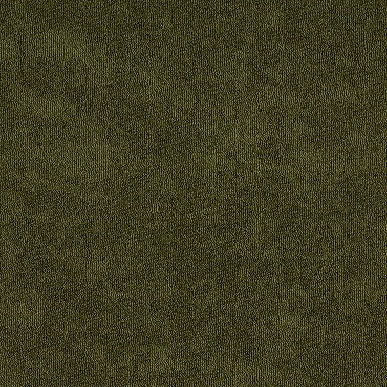 Frottéstof Stretch Ensfarvet – mørk olivengrøn,  image number 4