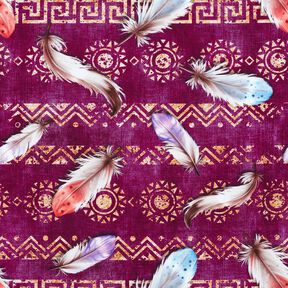 French Terry boho-fjer | Glitzerpüppi  – drue/hummerfarvet, 