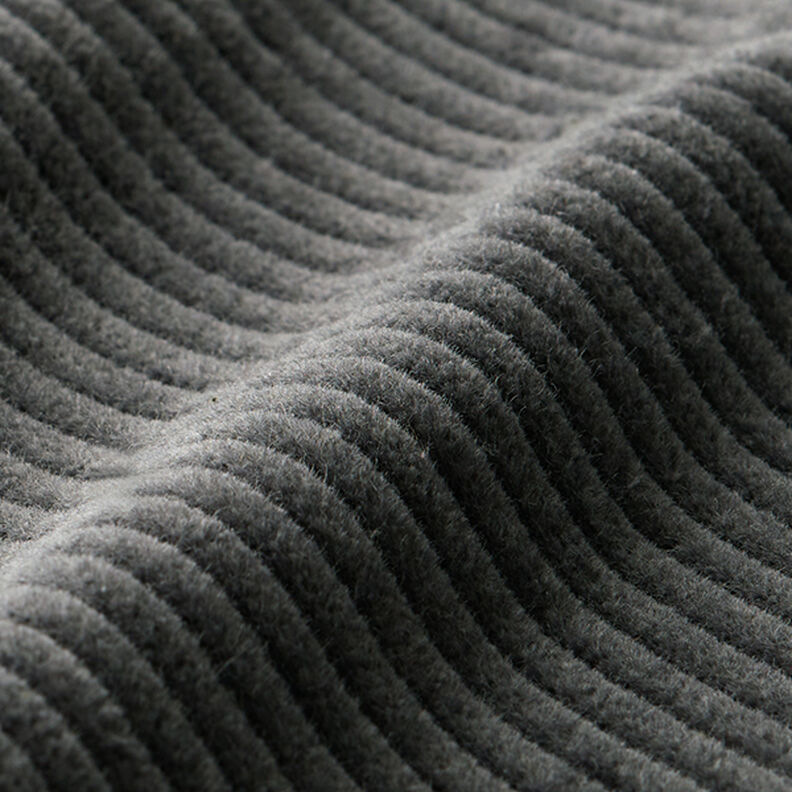 Bred cord forvasket Ensfarvet – mørkegrå,  image number 2