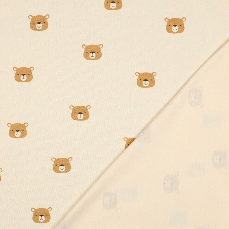 GOTS Bomuldsjersey bjørne | Poppy Fabrics – uldhvid/lysebrun,  image number 4