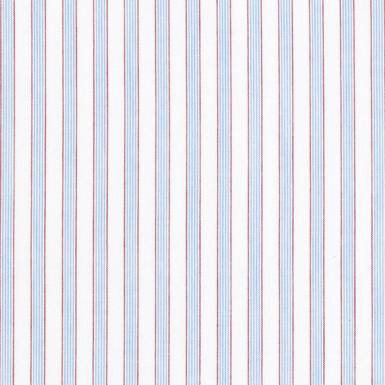 Bomuldsstof tofarvede striber – hvid/lyseblå,  image number 1