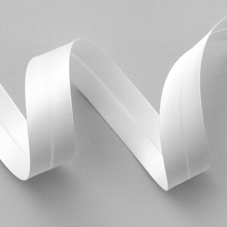 Skråbånd Satin [20 mm] – hvid,  image number 2