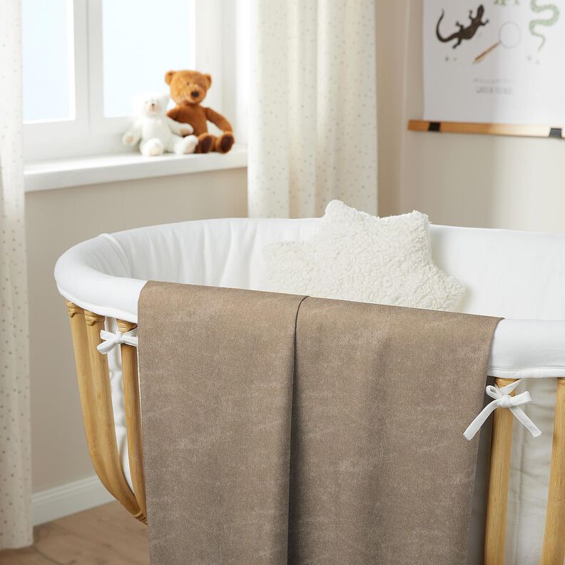 Frottéstof Stretch Ensfarvet – beige,  image number 7