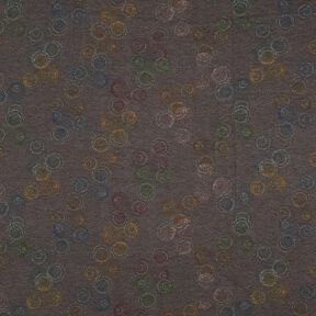 Viskosejersey farverige cirkler – stengrå, 