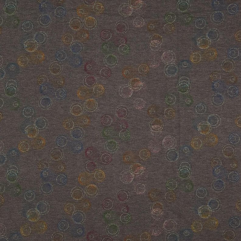 Viskosejersey farverige cirkler – stengrå,  image number 1