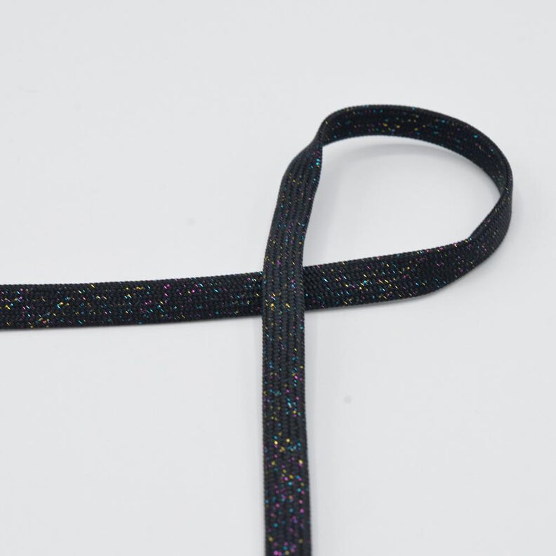 Flad kordel Hættetrøje Lurex [8 mm] – sort/gold metallic,  image number 1