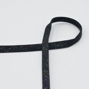 Flad kordel Hættetrøje Lurex [8 mm] – sort/gold metallic, 
