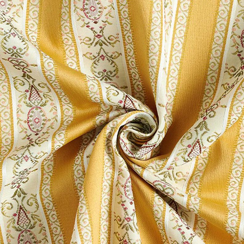Møbelstof Jacquard Biedermeier Striber – creme/gul,  image number 4
