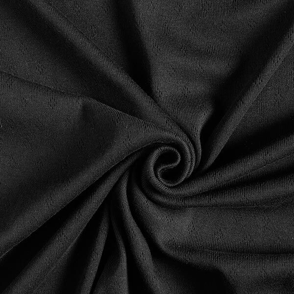 Finstrikjersey med hulmønster – sort,  image number 2