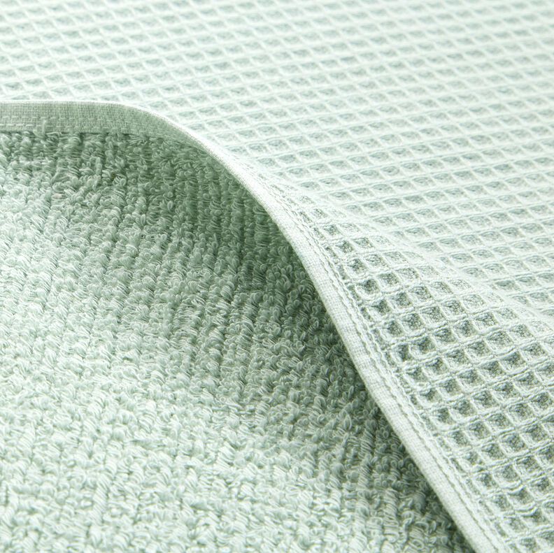 Frottéstof/Vaffelpiqué Ensfarvet – lys mint,  image number 5
