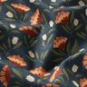 Bomuldsstof Poplin sarte blomster – sort-blå/terracotta,  thumbnail number 2