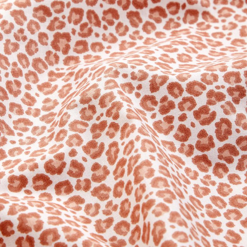 Bomuldsstof Cretonne lille løve – elfenben/kobberfarvet,  image number 2