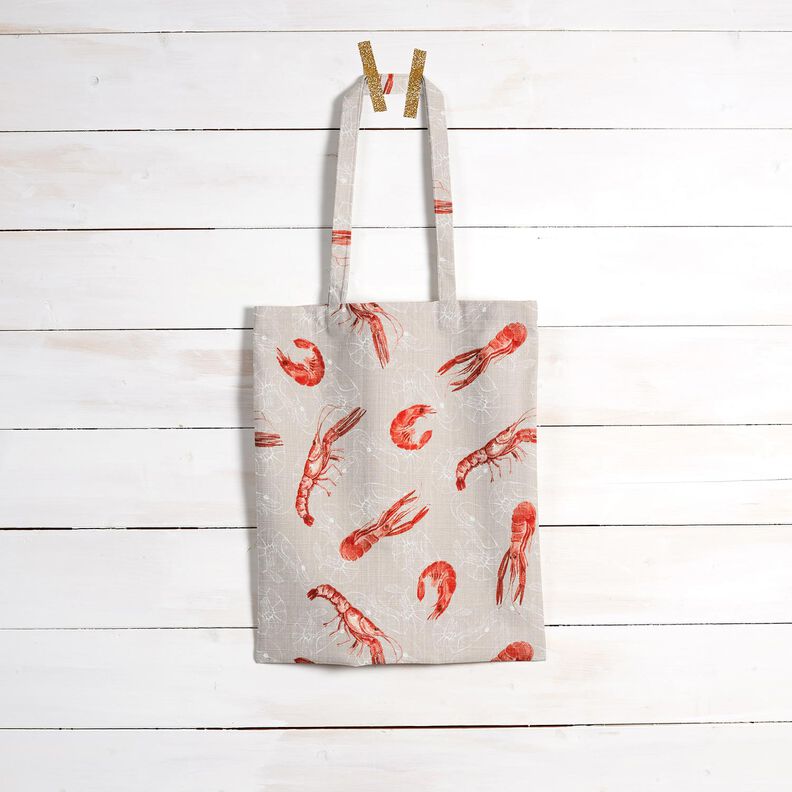 Dekorationsstof Panama hummerkrabbe – cashew/ildrød,  image number 8