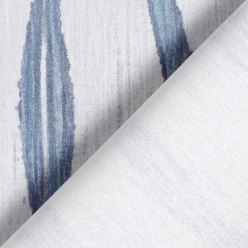 Dekorationsstof Halvpanama bølgede striber – blå,  image number 4