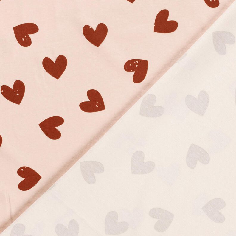 Bomuldsjersey Store hjerter – rosé/mørk gammelrosa,  image number 4