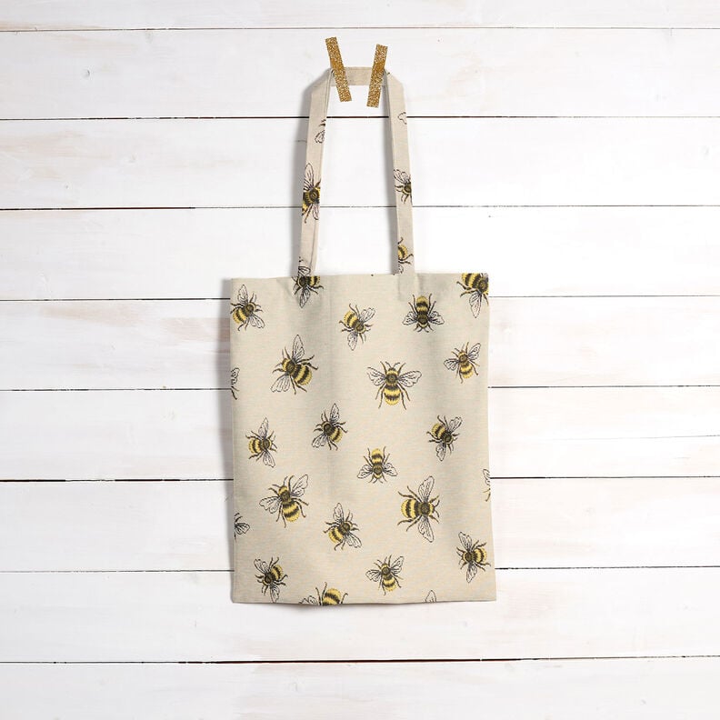 Dekorationsstof Gobelin bisværm – lysebeige/gul | Reststykke 90cm,  image number 9