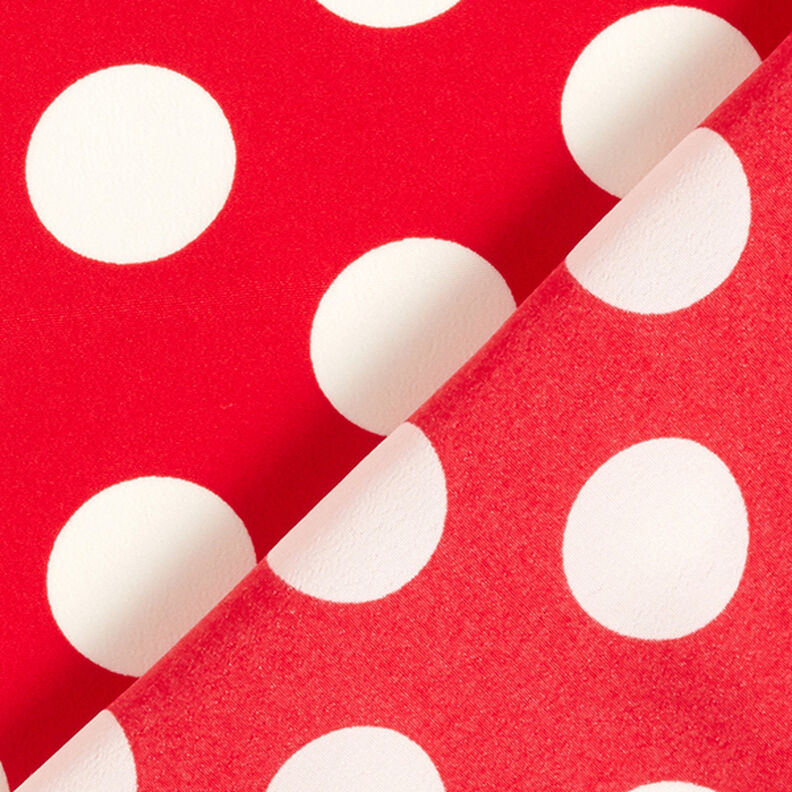 Crepe stof polkaprikker [2,5 cm] – rød,  image number 4
