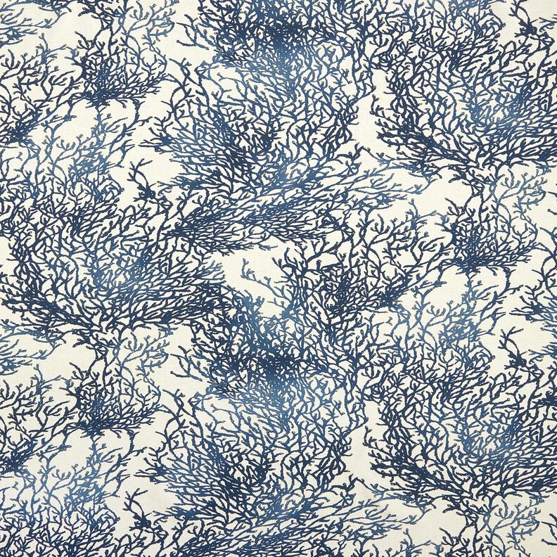 Dekorationsstof Halvpanama fine koraller &ndash; marinebl&aring;/natur,  image number 1