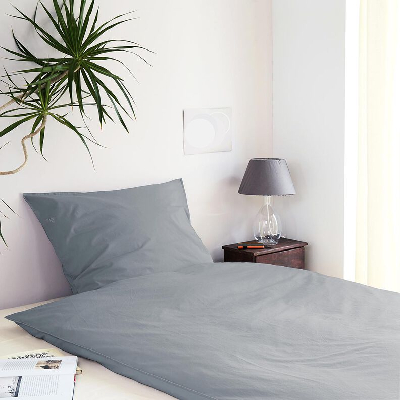 Bomuldsstof Cretonne Ensfarvet – perlegrå | Reststykke 60cm,  image number 6