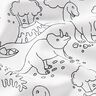 Bomuldspoplin Farvelægningsstof dinoer – hvid/sort,  thumbnail number 2