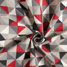 Dekorationsstof Halvpanama diamantmønster retro – rød/grå,  thumbnail number 3