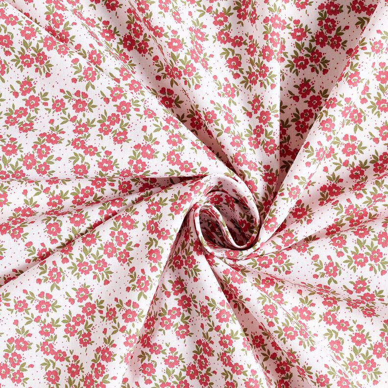 Bomuldspoplin blomsterhav – rød/hvid,  image number 3