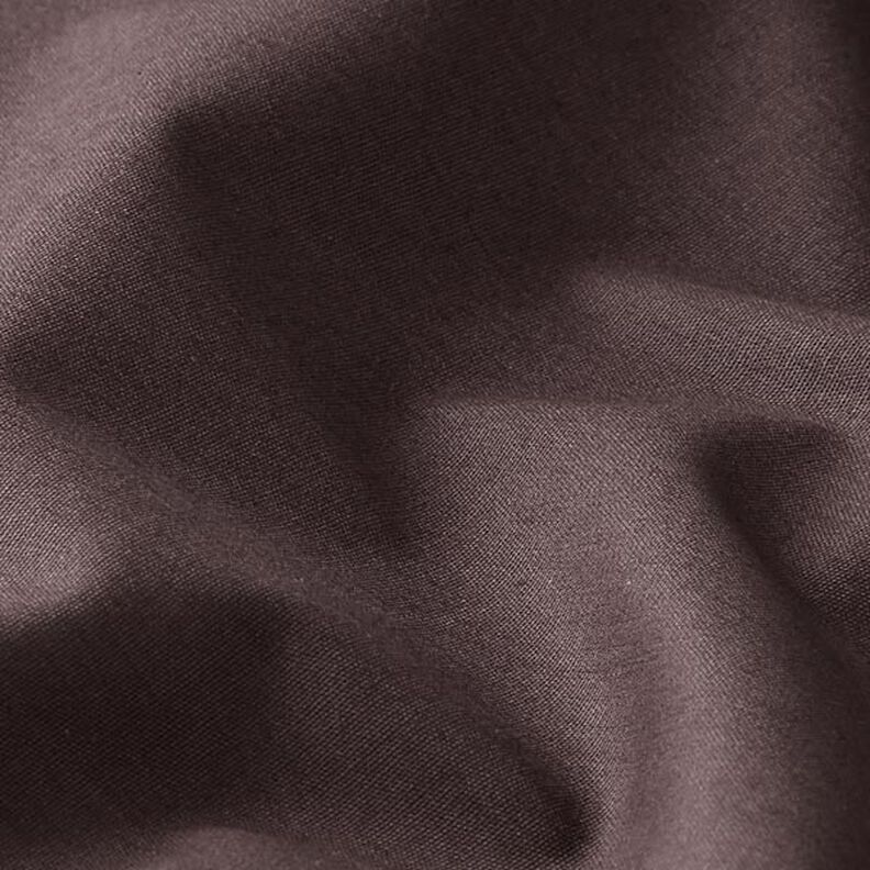 Bomuldspoplin Ensfarvet – mørkebrun,  image number 2