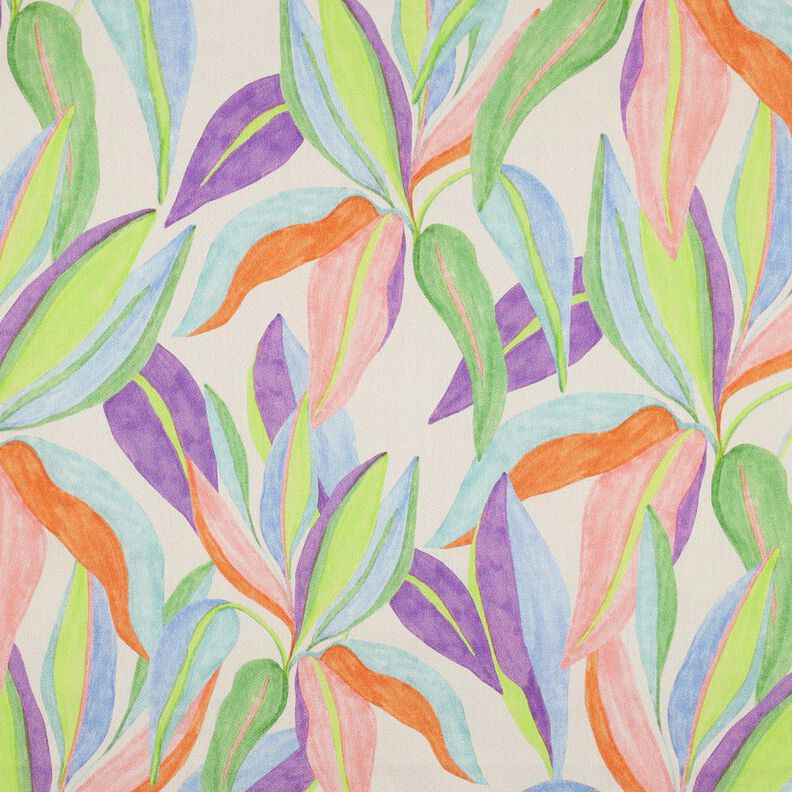 Bomuldssatin Blade digitaltryk| Poppy Fabrics – creme/lysegrøn,  image number 1