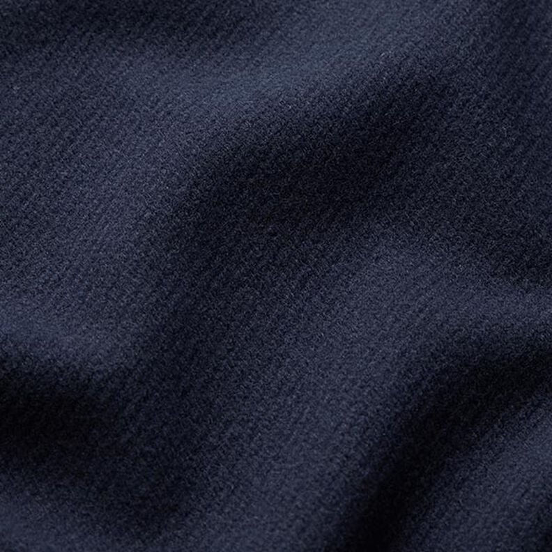 Frakkestof uldblanding ensfarvet – natblå,  image number 2