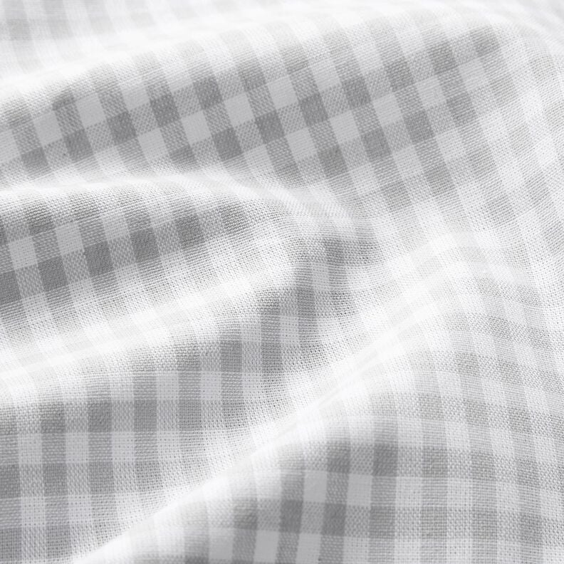 Bomuldsstof Poplin Vichy tern – sølvgrå,  image number 2