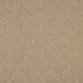 Quiltstof Musselin bølger – mørkebeige, 