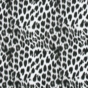 French Terry, børstet sneleopard digitaltryk – sort/hvid, 