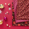 Bomuldsstof Poplin festlige kakler – bær/guld,  thumbnail number 5