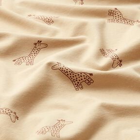 Bomuldsjersey giraffer – mandel, 