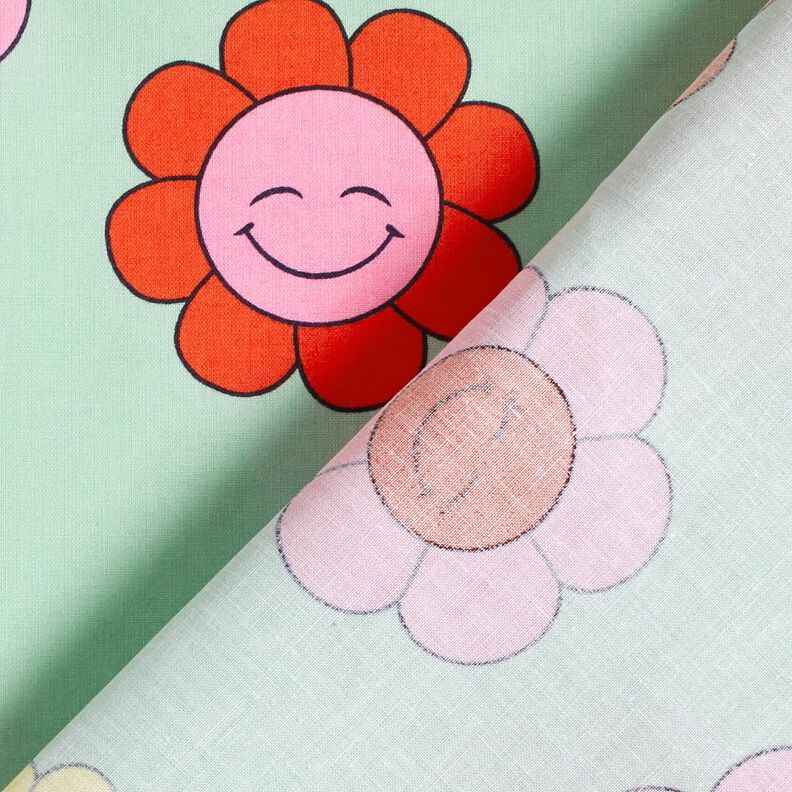 Imprægneret voksdug Glade blomster | Poppy Fabrics – mint/Citrongul,  image number 5