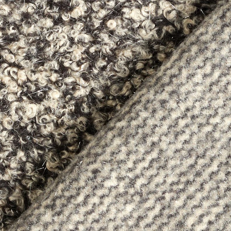Strick-Bouclé Glitterfibre melange – cashew/sort,  image number 4