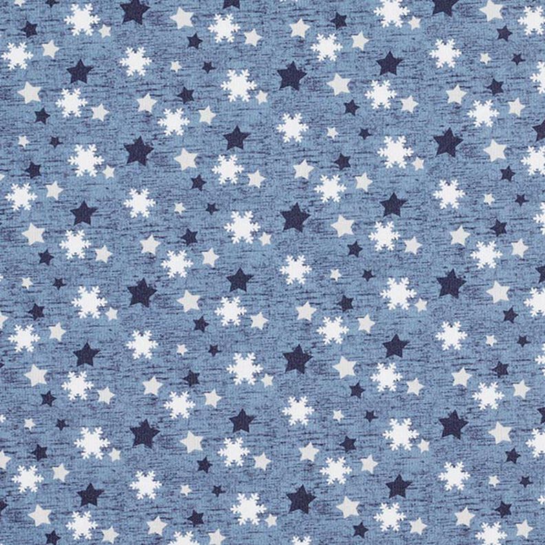 Sweatshirt lodden snefnug og stjerner Digitaltryk – blågrå,  image number 1