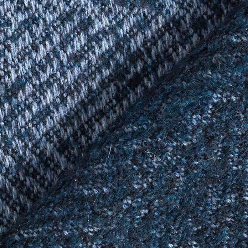 Frakkestof uldblanding zigzag – marineblå,  image number 4