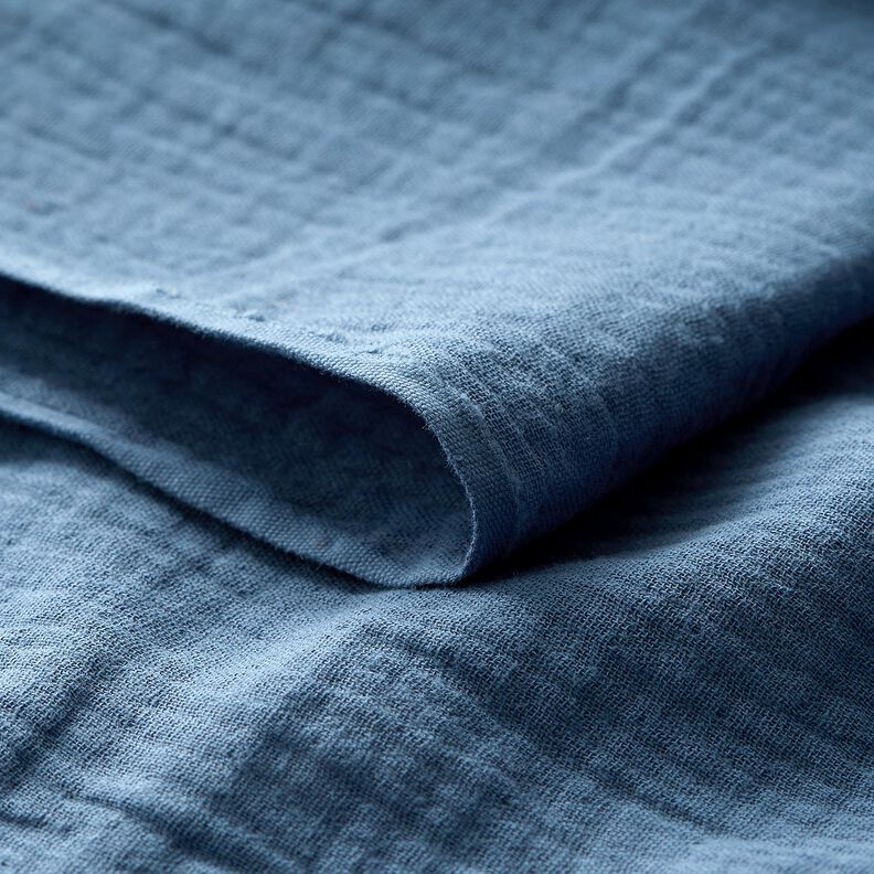 Musselin/Dobbelt-Crincle stof – jeansblå,  image number 5