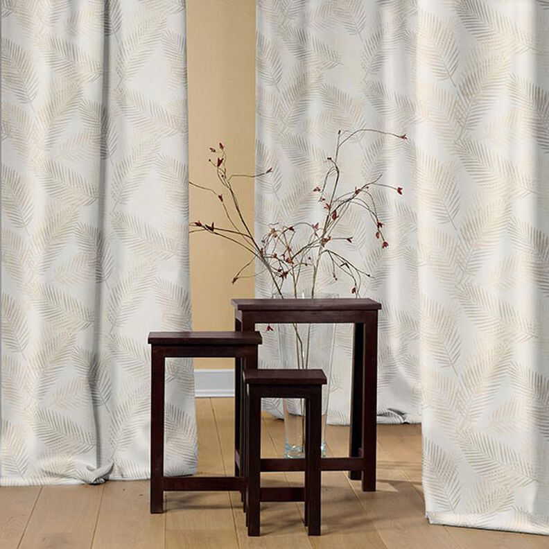 Mørklægningsstof Palmeblad metallic – beige/guld,  image number 5