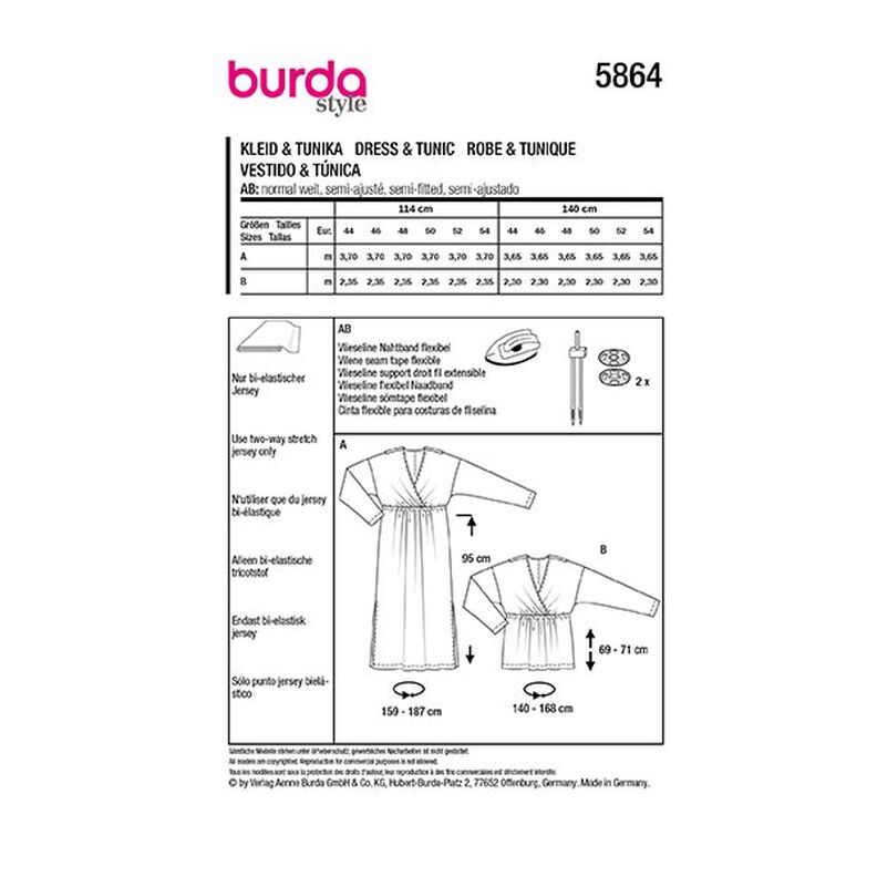 Plus-Size Kjole / Tunika | Burda 5864 | 44-54,  image number 9
