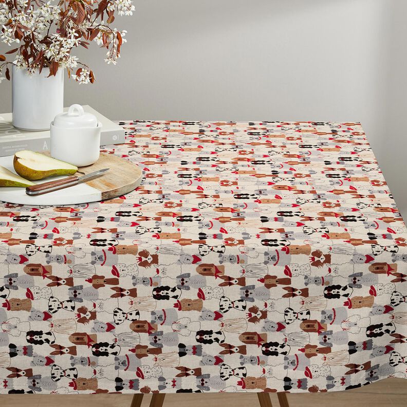 Dekorationsstof Halvpanama elegante hunde – natur/grå,  image number 8