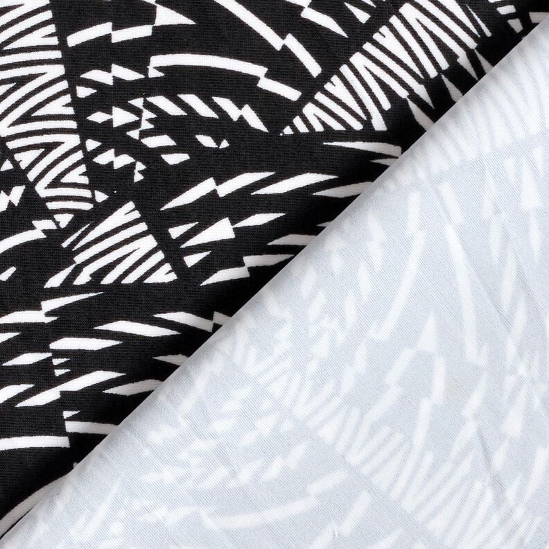 Badetøjsstof abstrakt grafisk mønster – sort/hvid,  image number 4