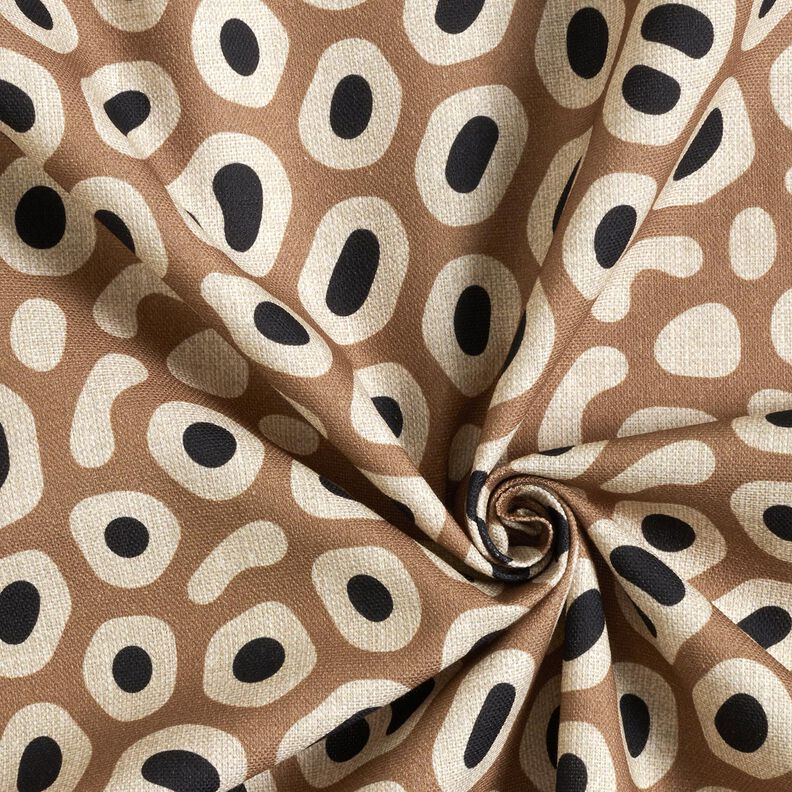 Dekorationsstof Halvpanama abstrakt leopardmønster – lysebrun/cashew,  image number 3