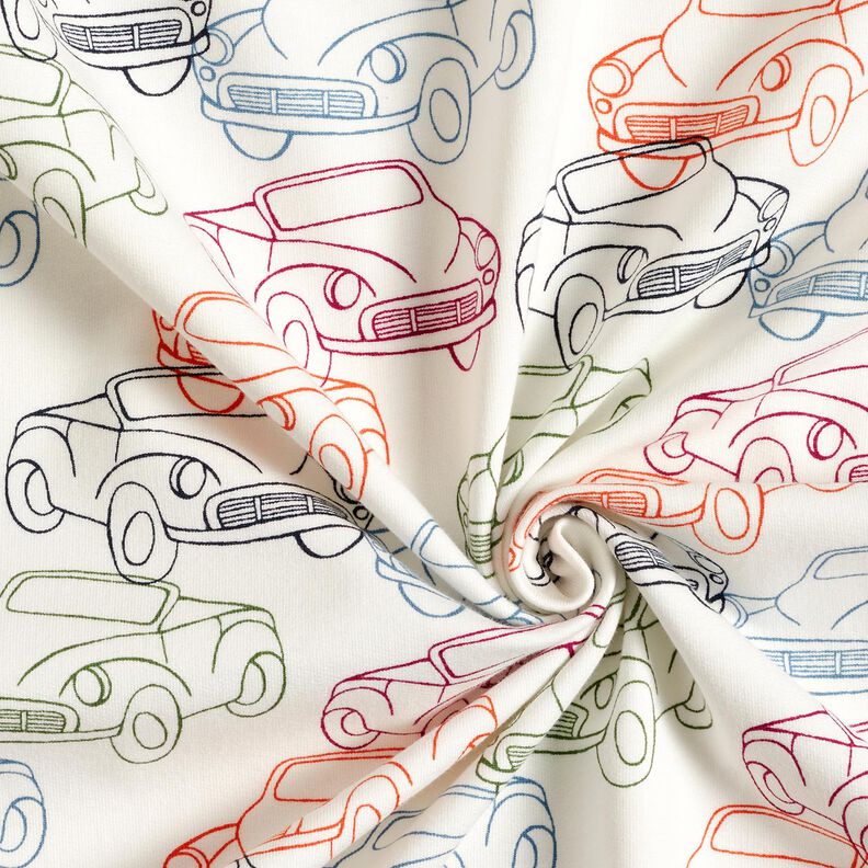 French Terry Sommersweat Farverige biler – uldhvid,  image number 3