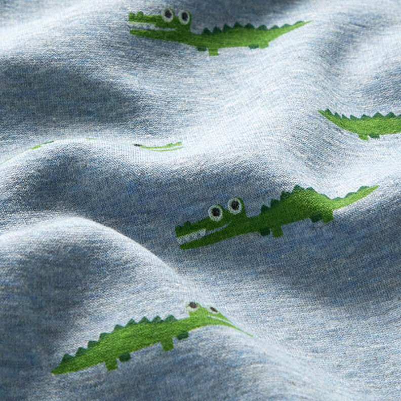 Alpefleece fræk krokodille Melange – lys jeans-blå,  image number 2